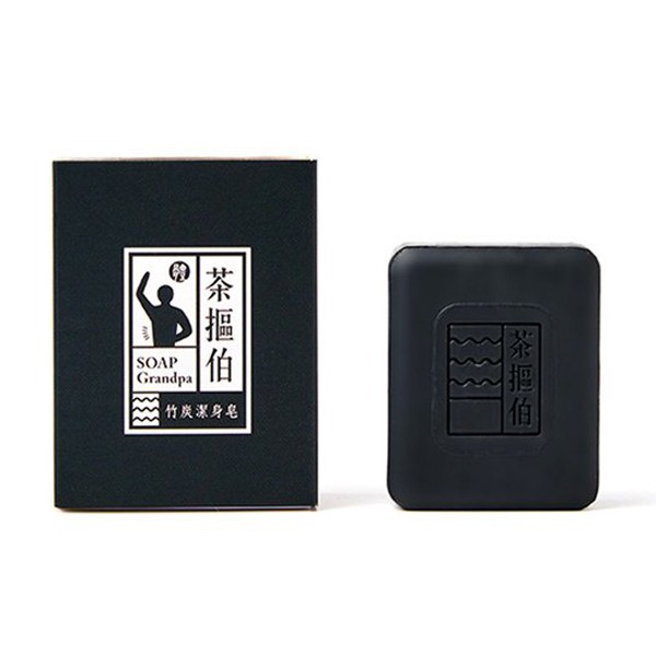 臺灣茶摳~茶摳伯竹炭潔身皂(125g) 肥皂／香皂
