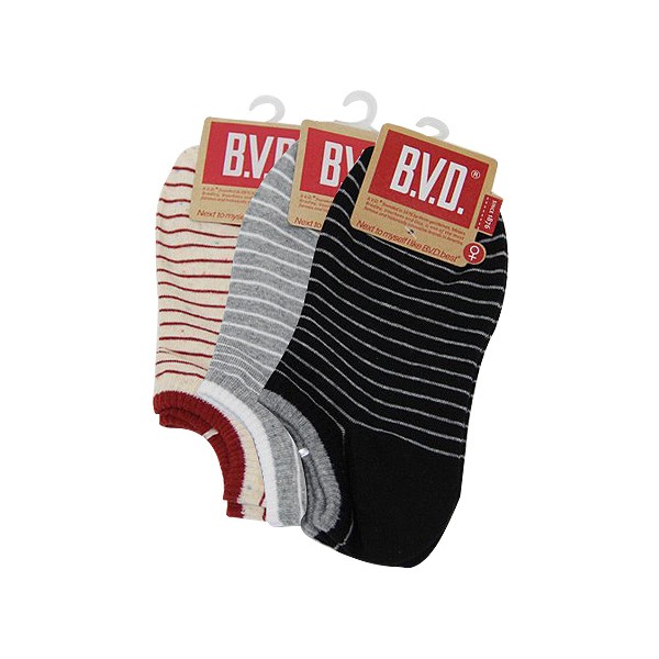 B.V.D.~舒適條紋女踝襪B277(1雙入) 款式可選