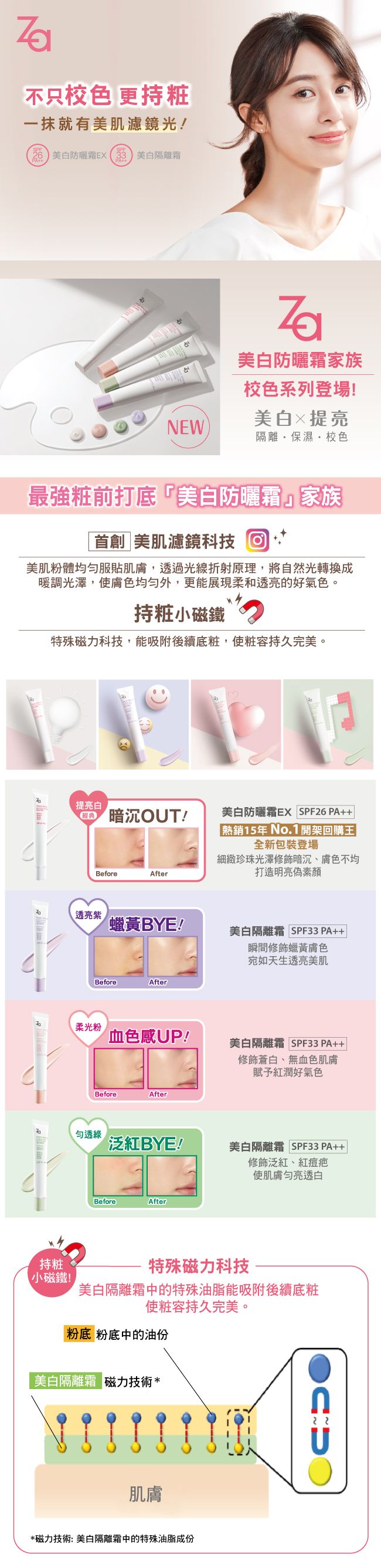 日本 美白 控油 隔離霜 za 美白
