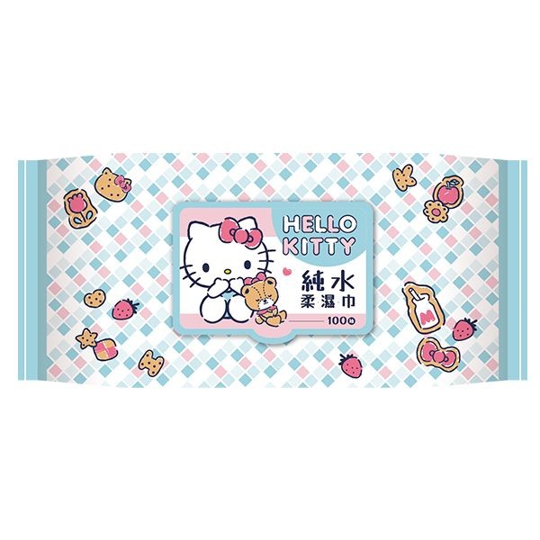 Hello Kitty~超純水柔濕巾(加蓋100抽)  三麗鷗授權