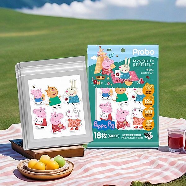 博寶兒 Probo~佩佩豬草本驅蚊貼片(18枚)