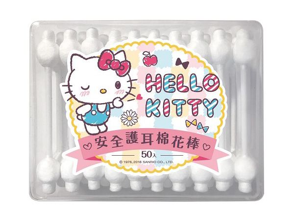 Hello Kitty~安全護耳棉花棒50支(盒)  三麗鷗授權
