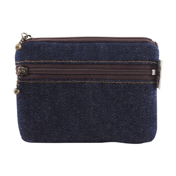 丹寧風雙拉鍊零錢包(1入)