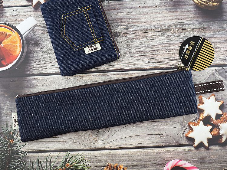 丹寧風加大環保筷袋(1入)