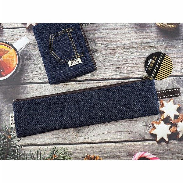 丹寧風加大環保筷袋(1入)