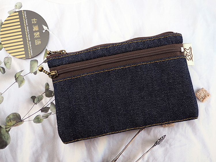 丹寧風中夾零錢包(1入)