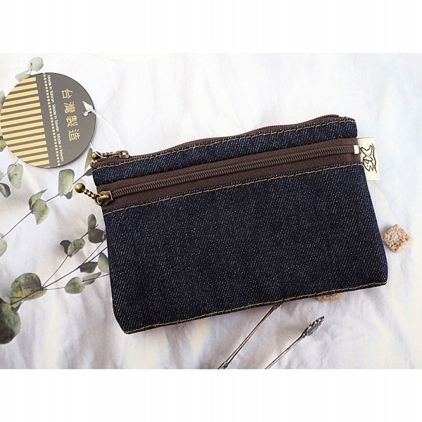 丹寧風中夾零錢包(1入)