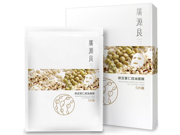 廣源良~綠豆薏仁控油面膜(5片入)