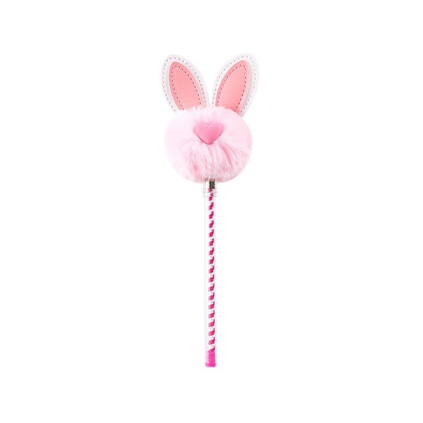 可愛絨毛兔耳朵中性筆(1支入)  顏色隨機