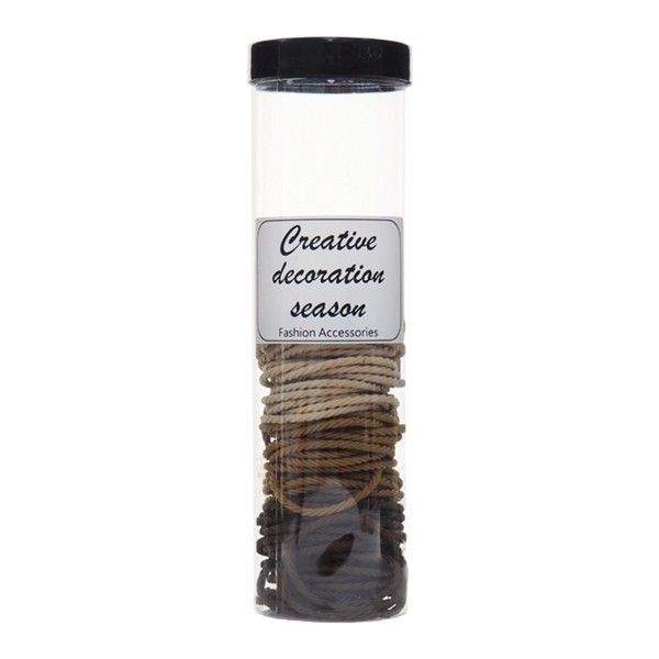 優惠款 韓版螺紋髮圈(三色大地咖)桶裝(約95~100條) NG品