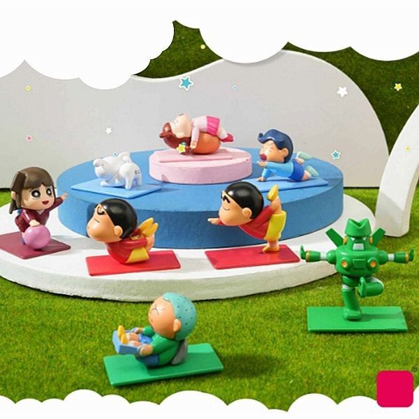 優惠款 蠟筆小新~一起運動吧萌粒擺件(1入) 公仔隨機出貨 NG品