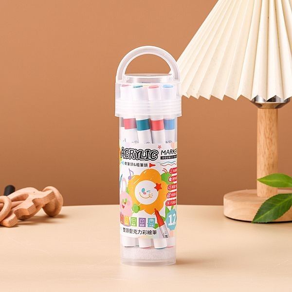 優惠款 節奏-雙頭壓克力(丙烯)彩繪筆12色AC-160 NG品