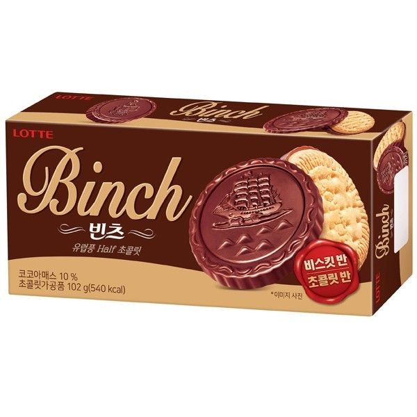 LOTTE 樂天~ BINCH 巧克力餅乾(102g)