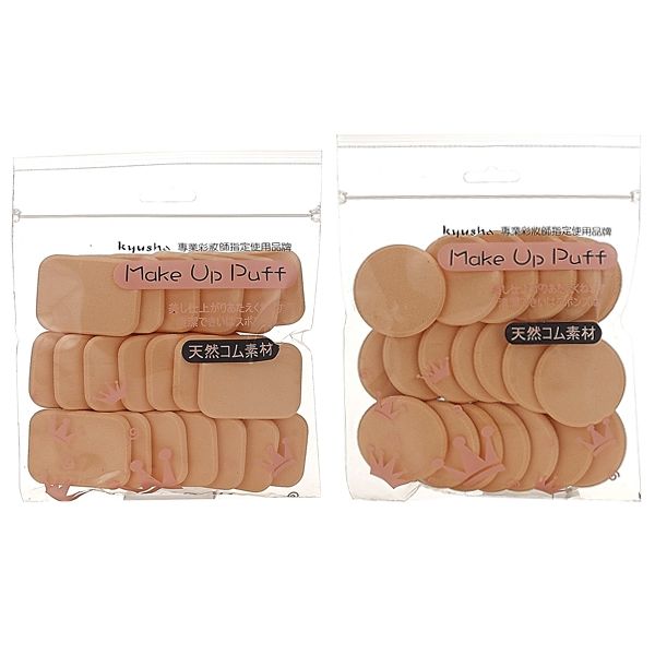 Kyusha~ 混合式乾溼兩用粉撲(長方形/圓形) 20入