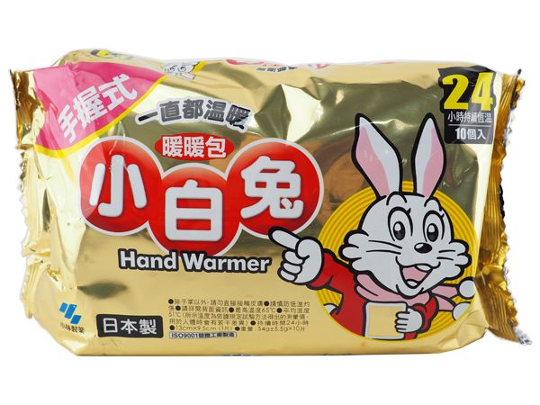 日本小林製藥 小白兔24H手握式暖暖包(十片裝) 寒流必備