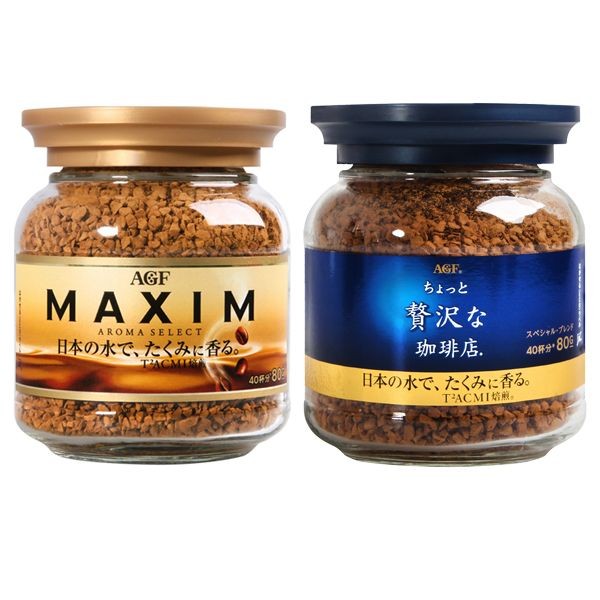 日本 AGF~Maxim箴言金咖啡／香醇摩卡咖啡／濃郁深煎咖啡／華麗香醇咖啡(80g) 4款可選  即溶咖啡