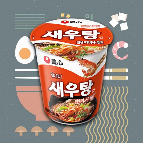 韓國 農心~鮮蝦風味杯麵(67g)  泡麵／團購