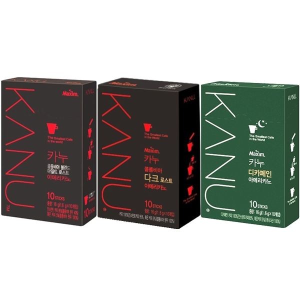 韓國 Kanu~美式黑咖啡(1.6gx10入) 輕度烘焙／深度烘焙／低咖啡因 3款可選