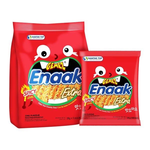 韓國 ENAAK~韓式小雞麵 辣味(增量袋裝28gx3包)