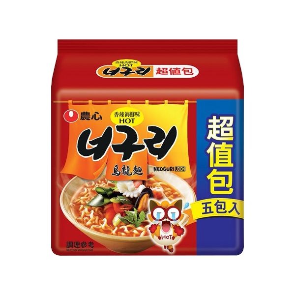 韓國 農心~香辣海鮮烏龍麵(5入超值包) 包裝隨機出貨