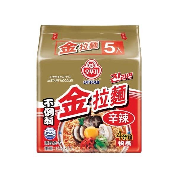 韓國不倒翁~金拉麵(辣味)5入裝 泡麵/進口/團購