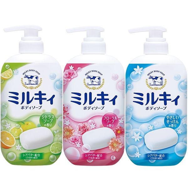 牛乳石鹼 COW~牛乳精華沐浴乳(550ml) 柚子果香／玫瑰花香／清新皂香 款式可選