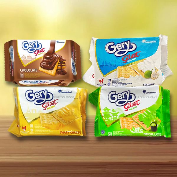 印尼 Gery~蘇打餅乾(1包入) 厚醬起司／厚醬巧克力／厚醬椰子／厚醬抹茶  款式可選