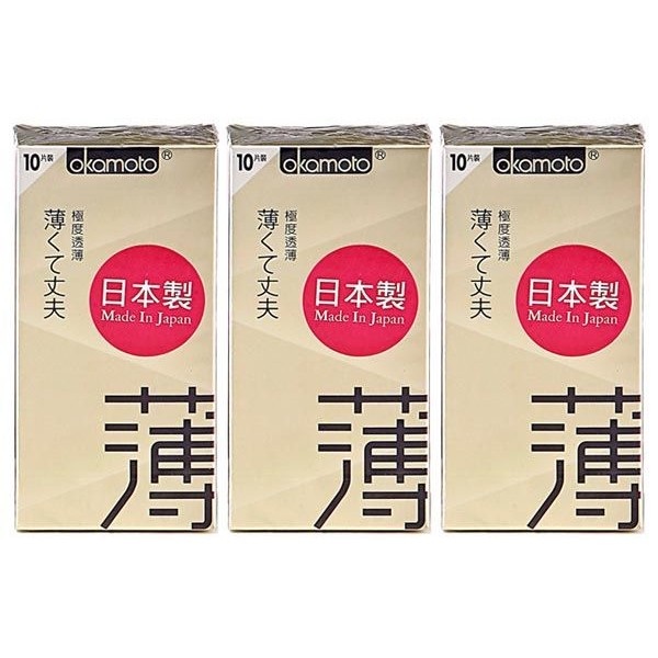 日本 okamoto 岡本~CITY衛生套(10入)透薄型 x3盒保險套 組合款  保險套