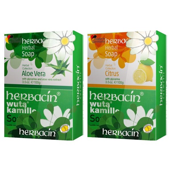 herbacin 德國小甘菊~經典蘆薈／檸檬好朋友雙皂組(100gx2) 兩款可選  香皂