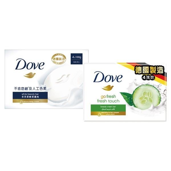 Dove 多芬~滋養柔嫩潔膚塊／清爽水嫩潔膚塊(90gx4入) 兩款可選 香皂