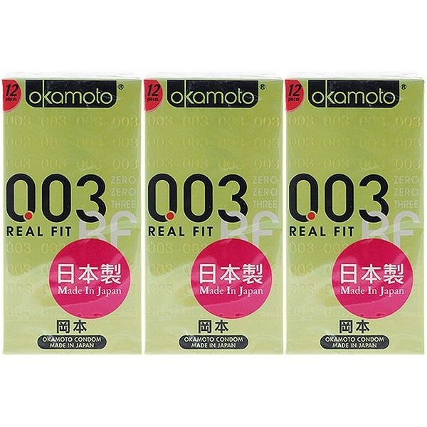 日本 okamoto 岡本~003衛生套(貼身型)12入x3盒 組合款  保險套