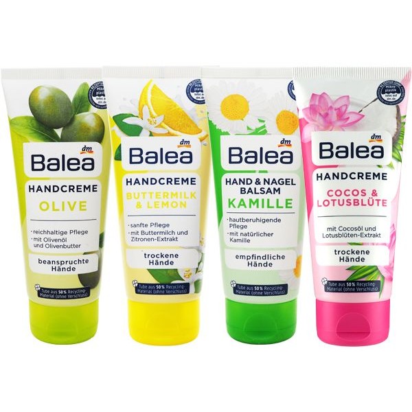 德國 Balea~護手霜(100ml) 橄欖／檸檬奶酪／洋甘菊／尿素／蘆薈／椰子與蓮花 多款可選