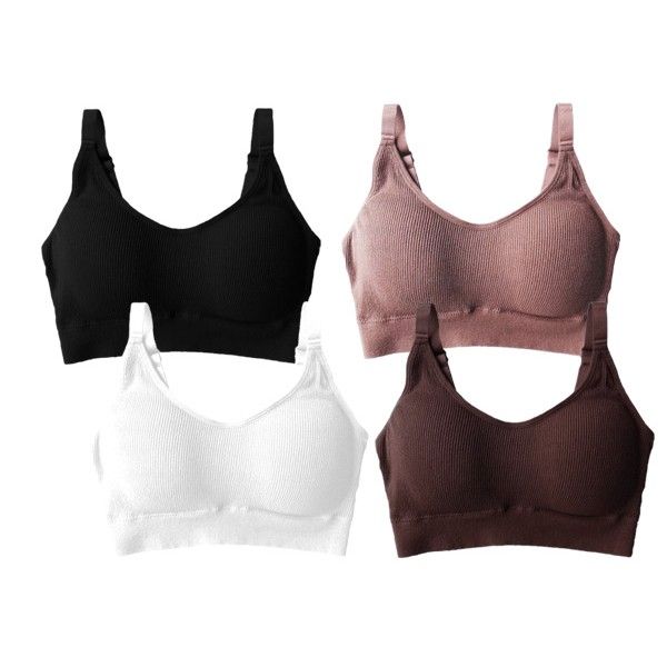 素色直紋寬肩帶美胸背心小可愛(1件入) 款式可選