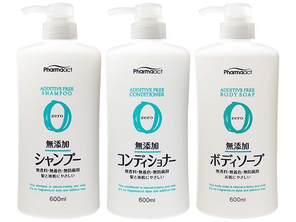 日本熊野~PharmaACT無添加洗髮精／潤髮乳／沐浴乳(600ml) 款式可選