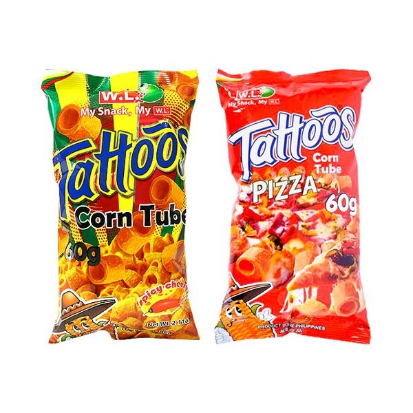 菲律賓 WL FOODS~Tattoos玉米脆片／玉米捲(60g) 款式可選