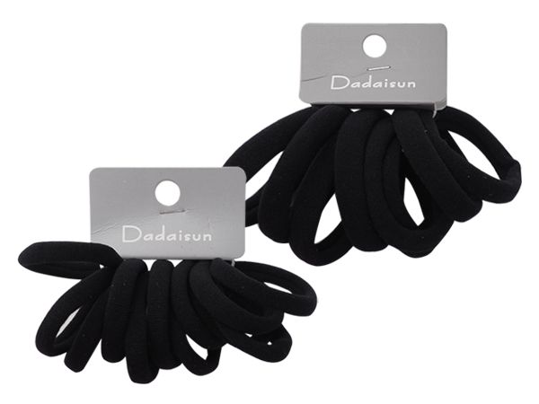 Dadaisun~超值組毛巾圈(黑)(寬8入／細12入) 款式可選  髮束/髮圈
