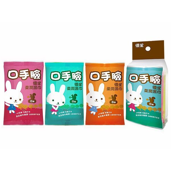 US BABY 優生~口手臉濕巾迷你包(8抽x3包入)
