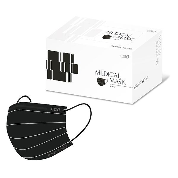 CSD 中衛~素色醫療口罩-酷黑(50入／盒) MD雙鋼印