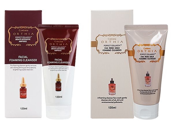 韓國 Coreana 高麗雅娜~完美膠原蛋白28天密集安瓶洗面乳／24k玫瑰金保濕淨透洗面乳(120ml) 款式可選