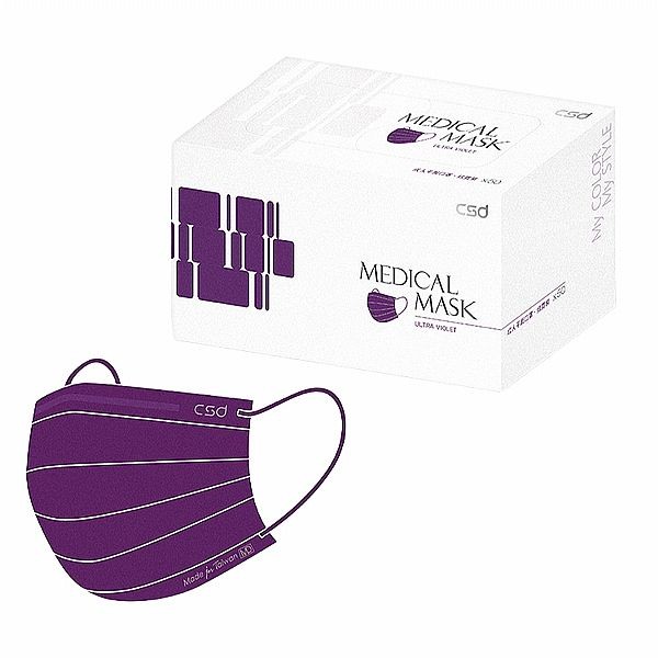 CSD 中衛~素色醫療口罩-炫霓紫(50入/盒) MD雙鋼印