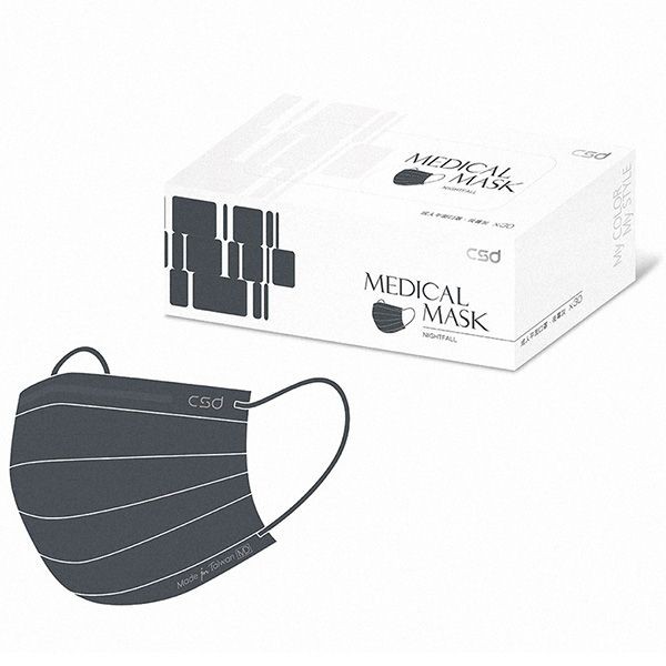 CSD 中衛~素色醫療口罩-夜幕灰(30入/盒) MD雙鋼印