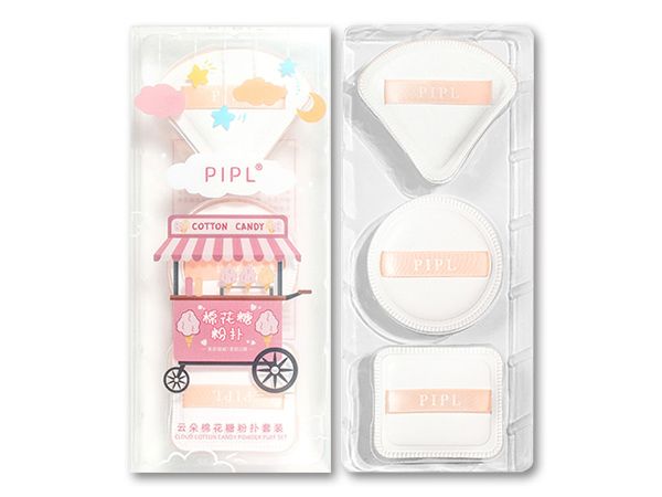 蓬蓬棉花糖氣墊粉撲(三入)