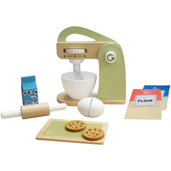 Teamson~小廚師法蘭克福木製玩具立式攪拌機組-綠色 TK-W00007(1入)
