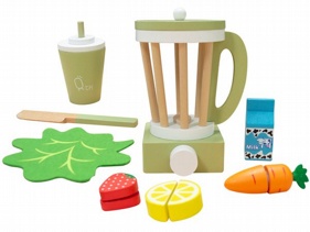 Teamson~小廚師法蘭克福木製玩具果汁機組-綠色 TK-W00008(1入)