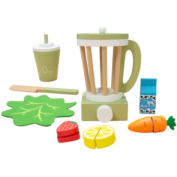Teamson~小廚師法蘭克福木製玩具果汁機組-綠色 TK-W00008(1入)