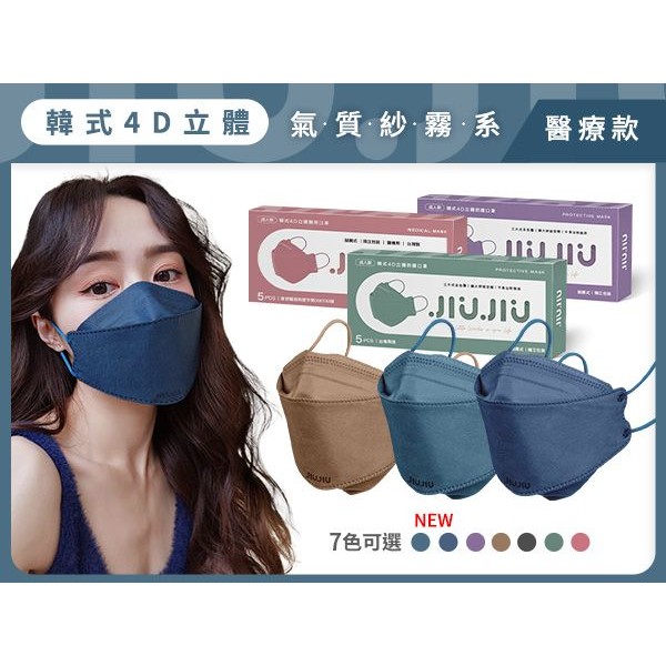 親親 JIUJIU~韓式4D立體醫用口罩(5入)紗霧系列 款式可選
