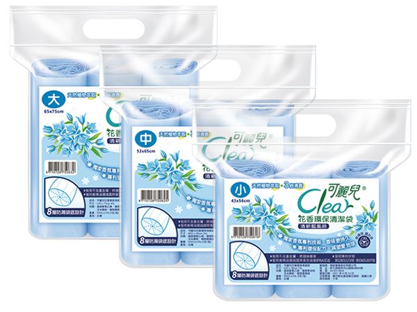 CLEAR 可麗兒~花香環保清潔袋(清新藍風鈴)3支/包 款式可選