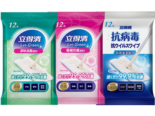 LET-GREEN 立得清~地板清潔濕拖巾(12抽入) 淨味消臭／驅蟻防蹣／抗病毒 款式可選