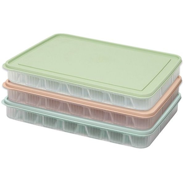 透明帶蓋單層可疊加水餃收納保鮮盒(1入) 款式可選