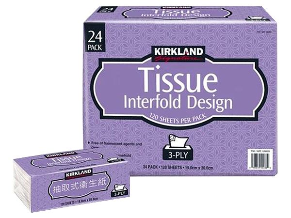 Kirkland Signature 科克蘭~三層抽取衛生紙(120抽x24包x1串)